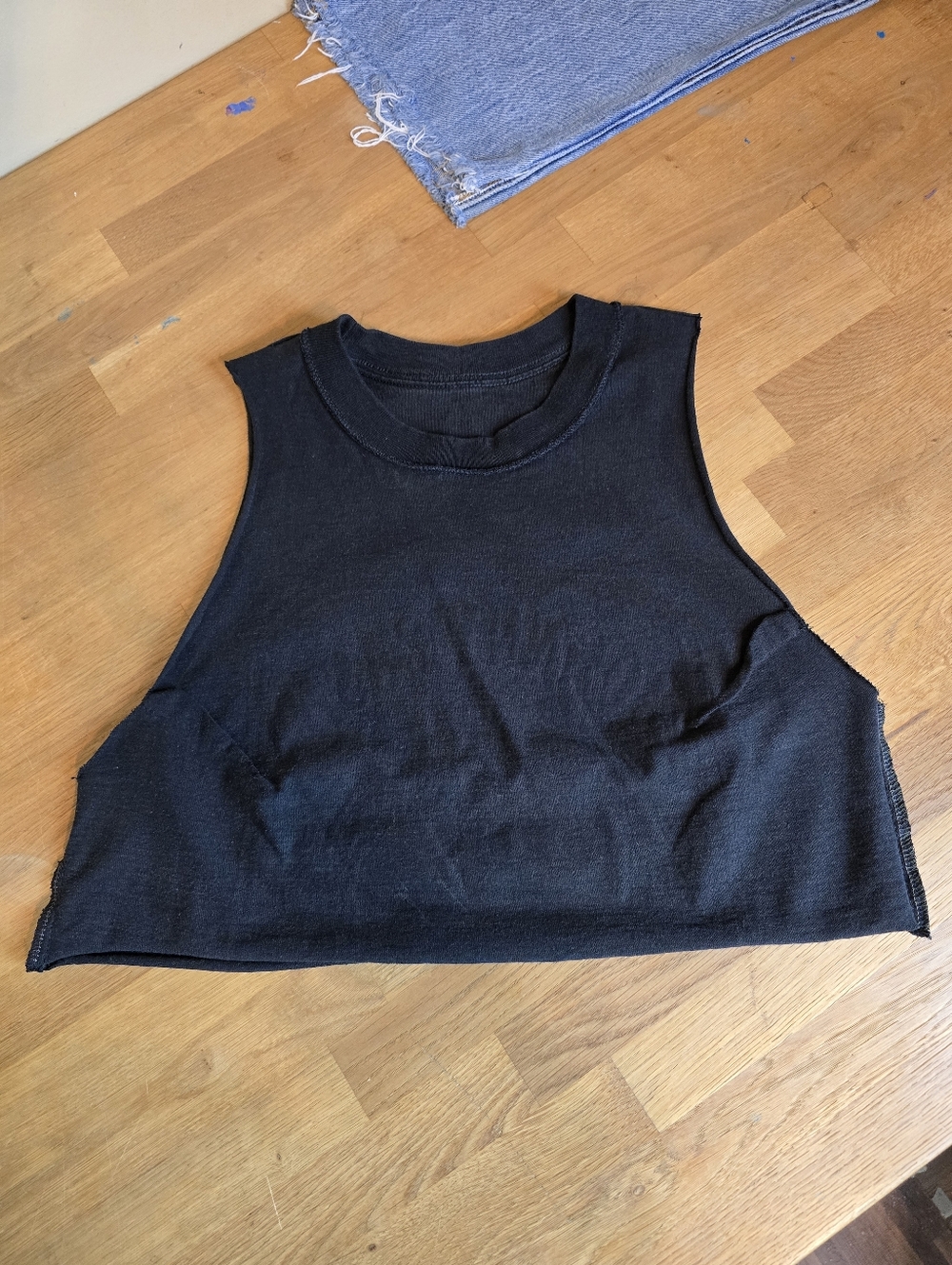 Johnny Cash Man In Black Cropped Graphic Tank Size Small Reworked Custom - Picture 5 of 8